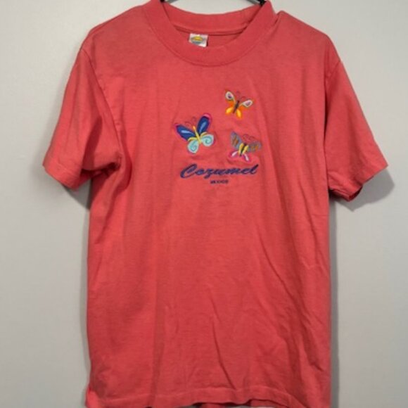 USED Woman's Caribbean Tropic Short Sleeve T Shirt Color Pink Size Medium - Picture 1 of 1